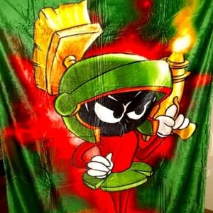 Warner Bros. Green and Red Marvin the Martian Throw Blanket